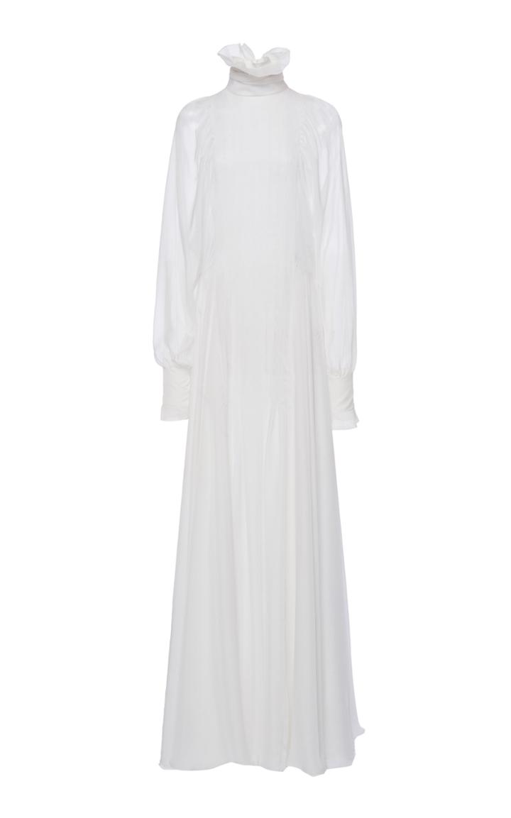 Moda Operandi Philosophy Di Lorenzo Serafini Ruffled Chiffon Turtleneck Gown