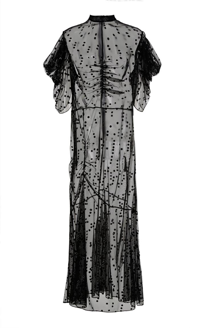 Moda Operandi Christian Siriano Flocked Velvet Polka Dot Dress
