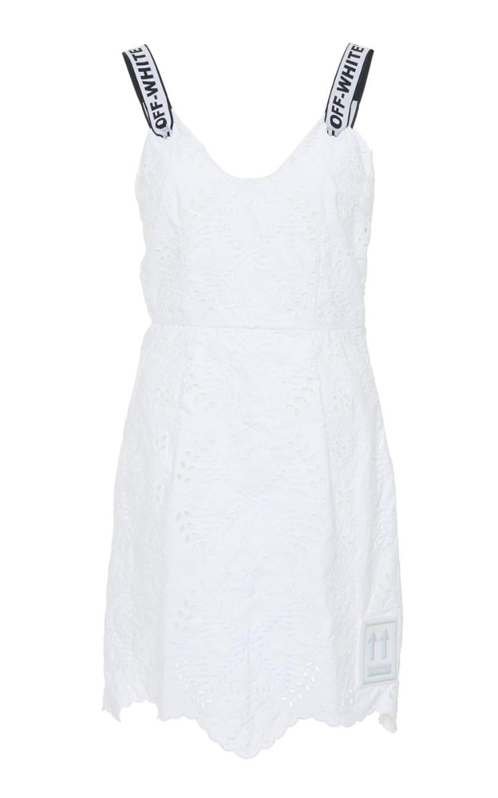 Off-white C/o Virgil Abloh Sangallo Mini Cotton Eyelet Dress