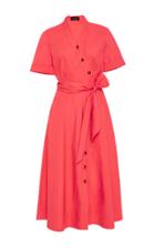 Saloni Asymmetric Cotton Shirt Dress