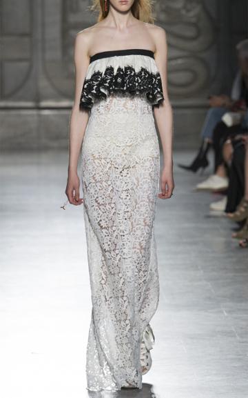 Fausto Puglisi Strapless Lace Gown