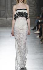 Fausto Puglisi Strapless Lace Gown