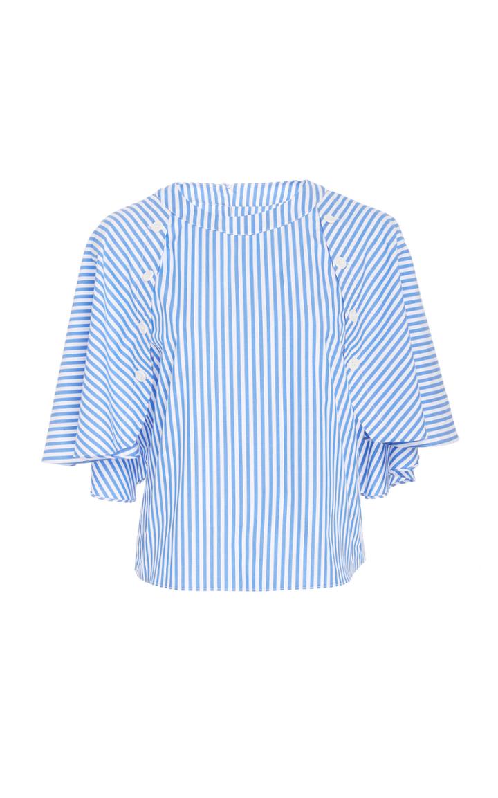 Mds Stripes Cape Button Top