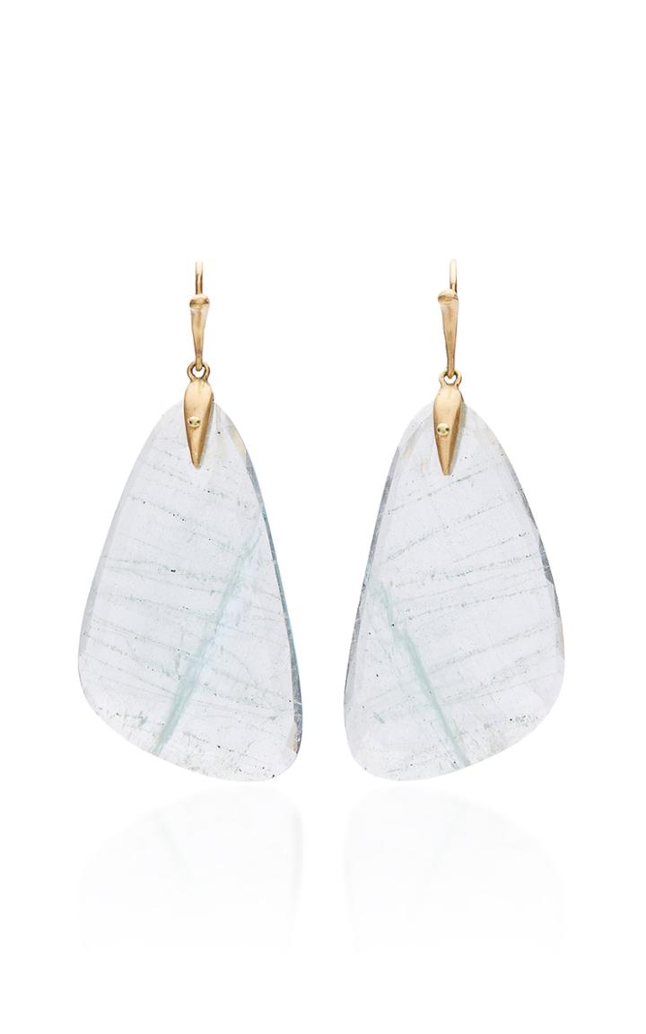 Annette Ferdinandsen M'o Exclusive: One-of-a-kind Aquamarine Tropical Wing Earrings