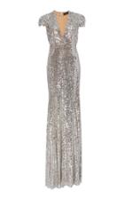 Jenny Packham Apollo Sequin Cap Sleeve Gown