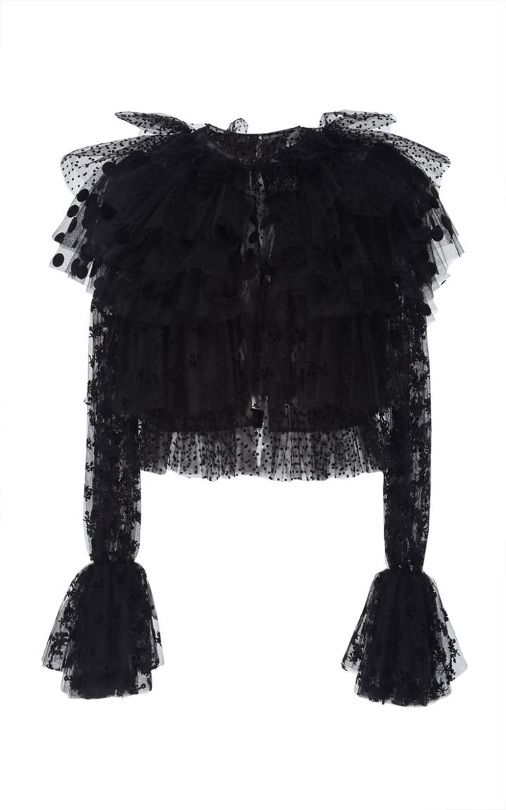 Erdem Stefania Cropped Tulle Jacket