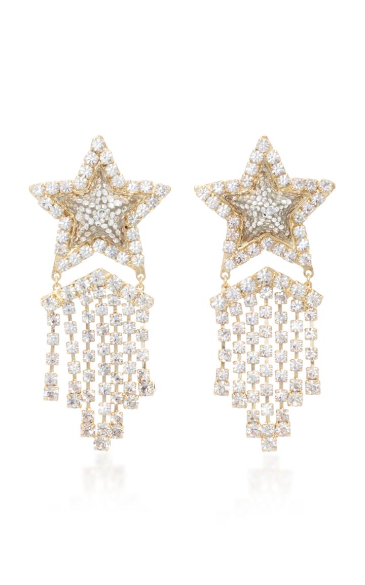 Shourouk Lucky Star Gold-tone, Crystal And Pearl Earrings