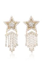 Shourouk Lucky Star Gold-tone, Crystal And Pearl Earrings