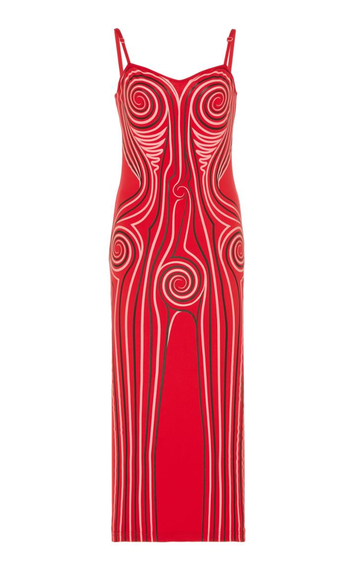 Moda Operandi Y/project Printed Crepe De Chine Midi Dress Size: 36