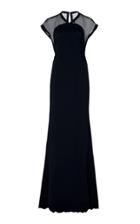 Victoria Beckham Sheer Cap Sleeve Georgette Gown