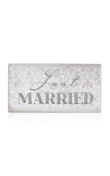 Preciously Paris Just Married Jacquard Silk Clutch