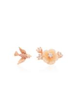 Anabela Chan Rose Swallow Mismatched Mother Of Pearl Stud Earrings