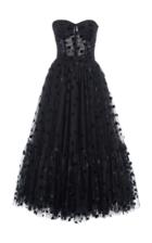 Dolce & Gabbana Flocked Polka-dot Tulle Strapless Cocktail Dress