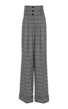Dolce & Gabbana High-waisted Plaid Button-up Trousers