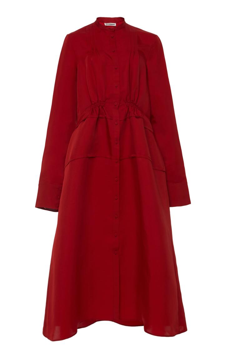 Moda Operandi Jil Sander Oversized Crepe Shirt Dress
