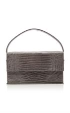 L'afshar Ida Embossed Leather Bag With Lucite Grey Short Chain