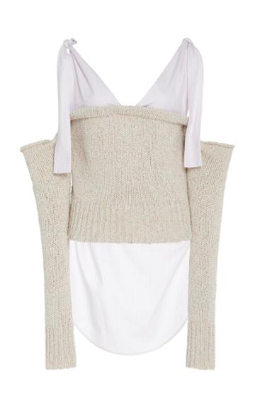 Moda Operandi Hellessy Rosemary Tie-accented Ribbed-knit Sweater Size: Xs