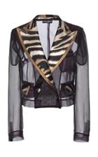 Moda Operandi Dolce & Gabbana Sheer Animal Print Lapel Blazer Size: 38