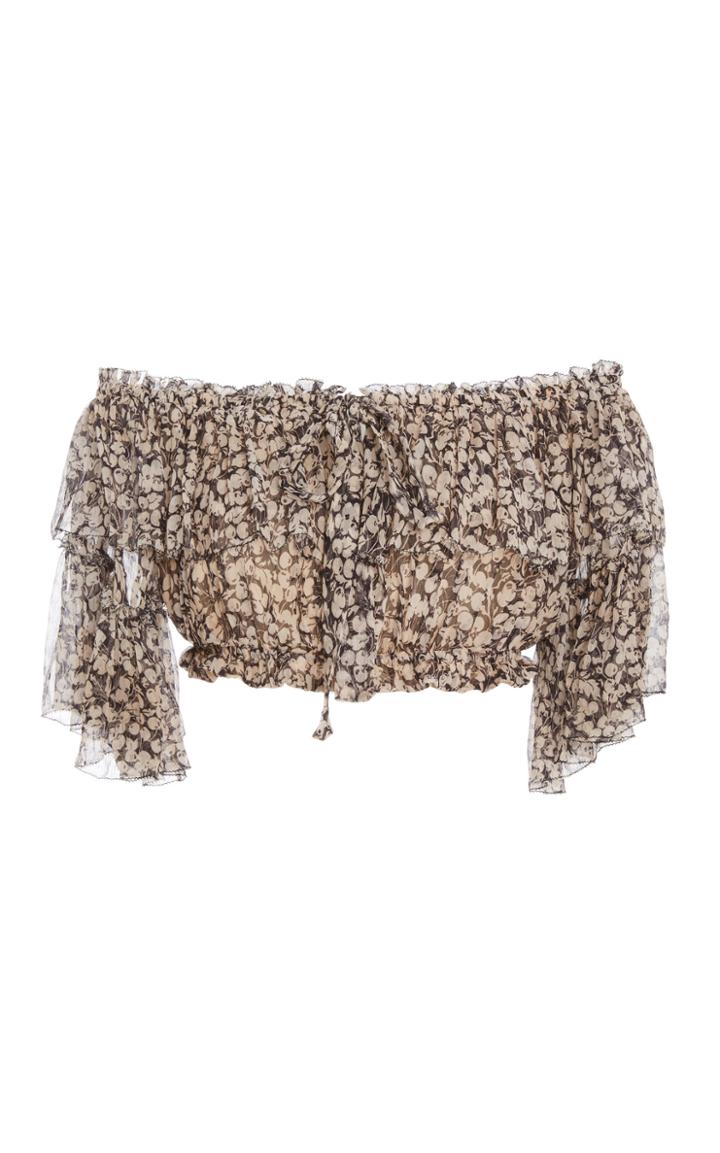Zimmermann Prima Cherry Silk Crop Top