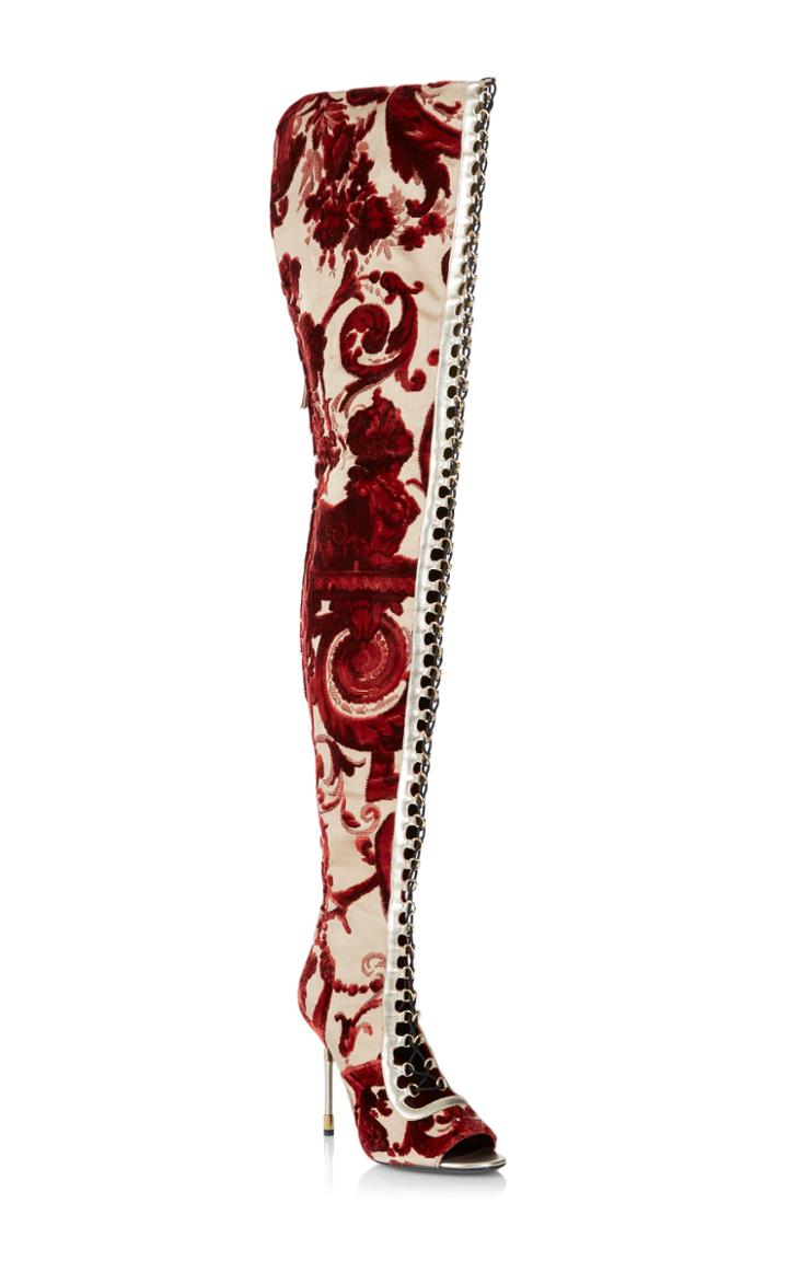 Rubeus Milano Cuissard Velvet Grottesche Open Toe Boots