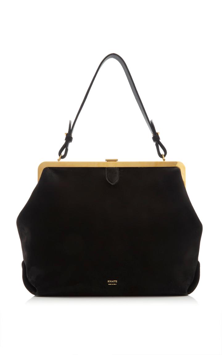 Moda Operandi Khaite Large Agnes Suede Top Handle Bag