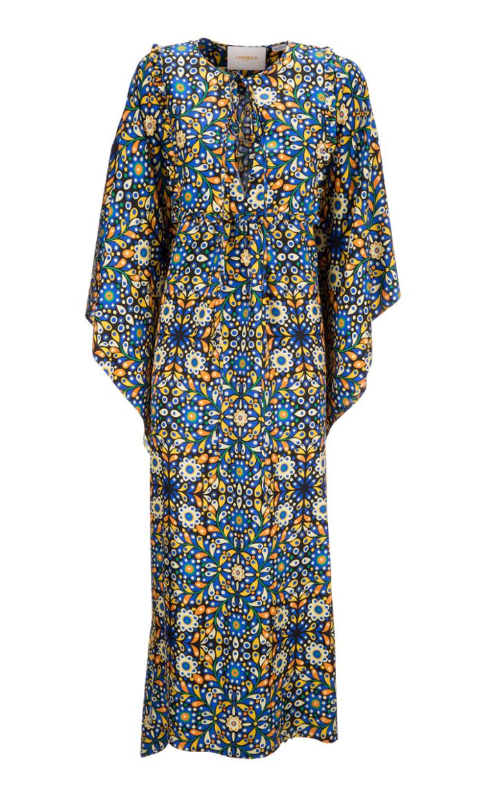 La Doublej Talitha Printed Silk Crepe De Chine Caftan