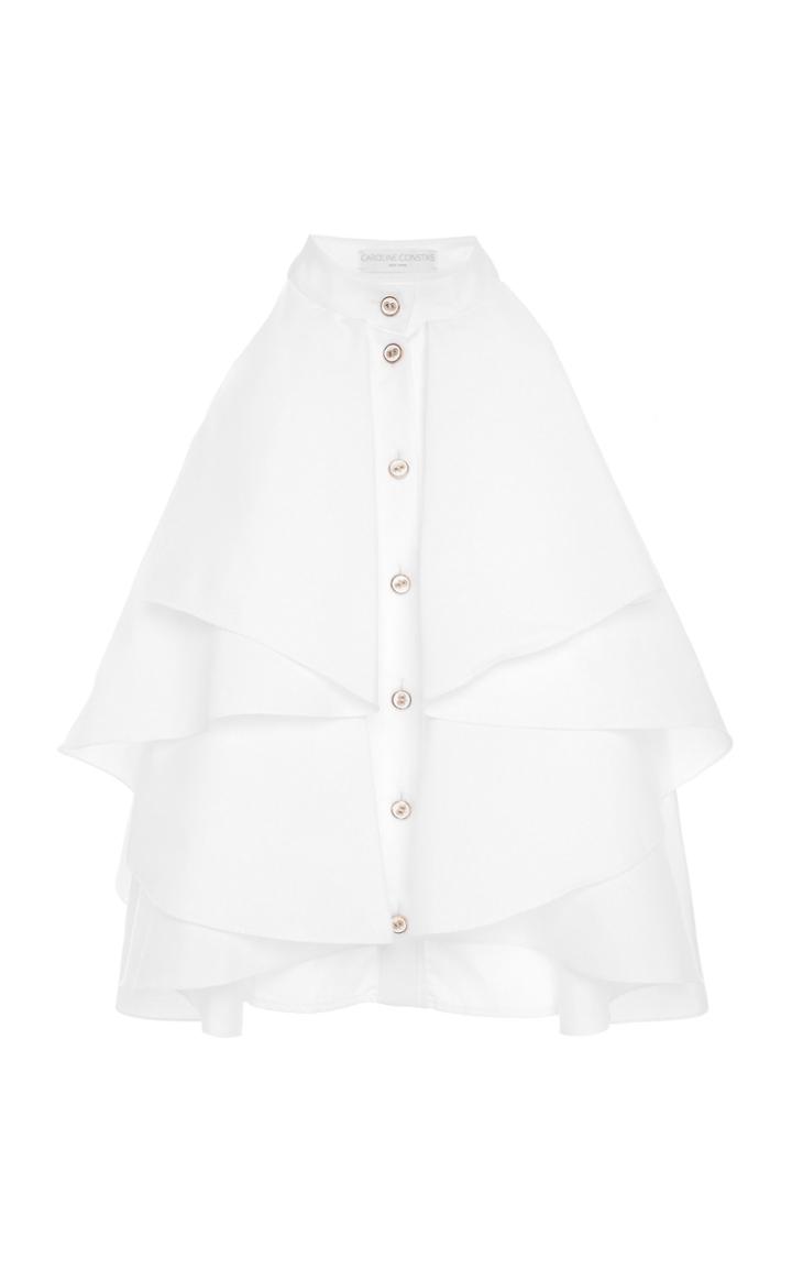 Caroline Constas Adrie High Neck Ruffle Blouse