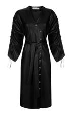 Moda Operandi Mykke Hofmann Kry Belted Faux Leather Button-front Midi Dress