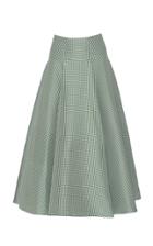 Moda Operandi Brandon Maxwell Gingham Shantung High-rise A-line Skirt