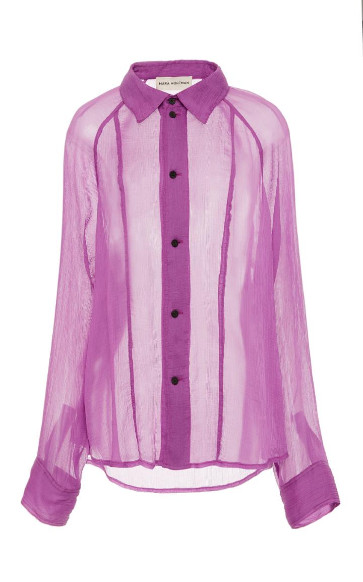 Moda Operandi Mara Hoffman Nazaret Voile Button-front Top Size: Xxs