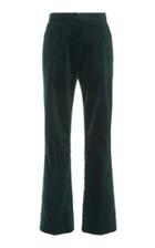 Alexachung Pinstriped High-rise Velvet Flared-leg Pants