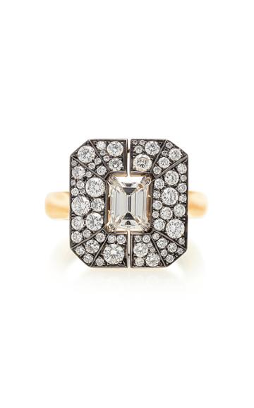 Jessica Mccormack One-of-a-kind Emerald Cut Diamond Ring With Pave Diamond Jacket