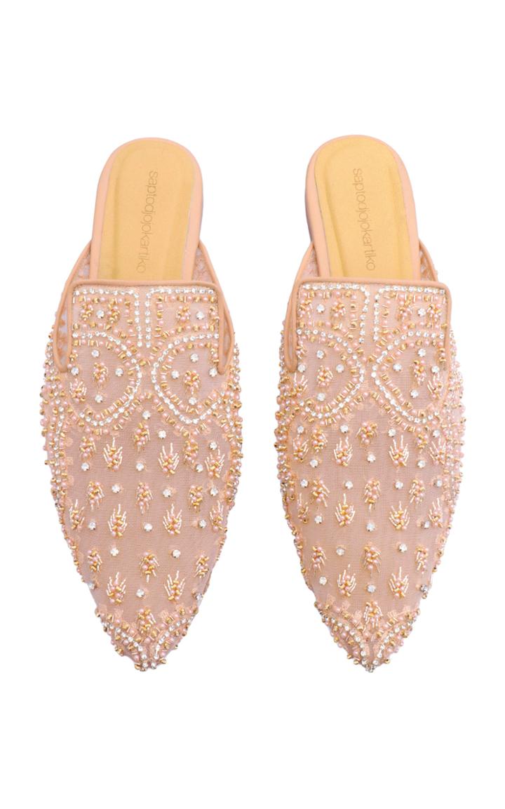 Saptodjojokartiko Embellished Tulle And Leather Mules Size: 35