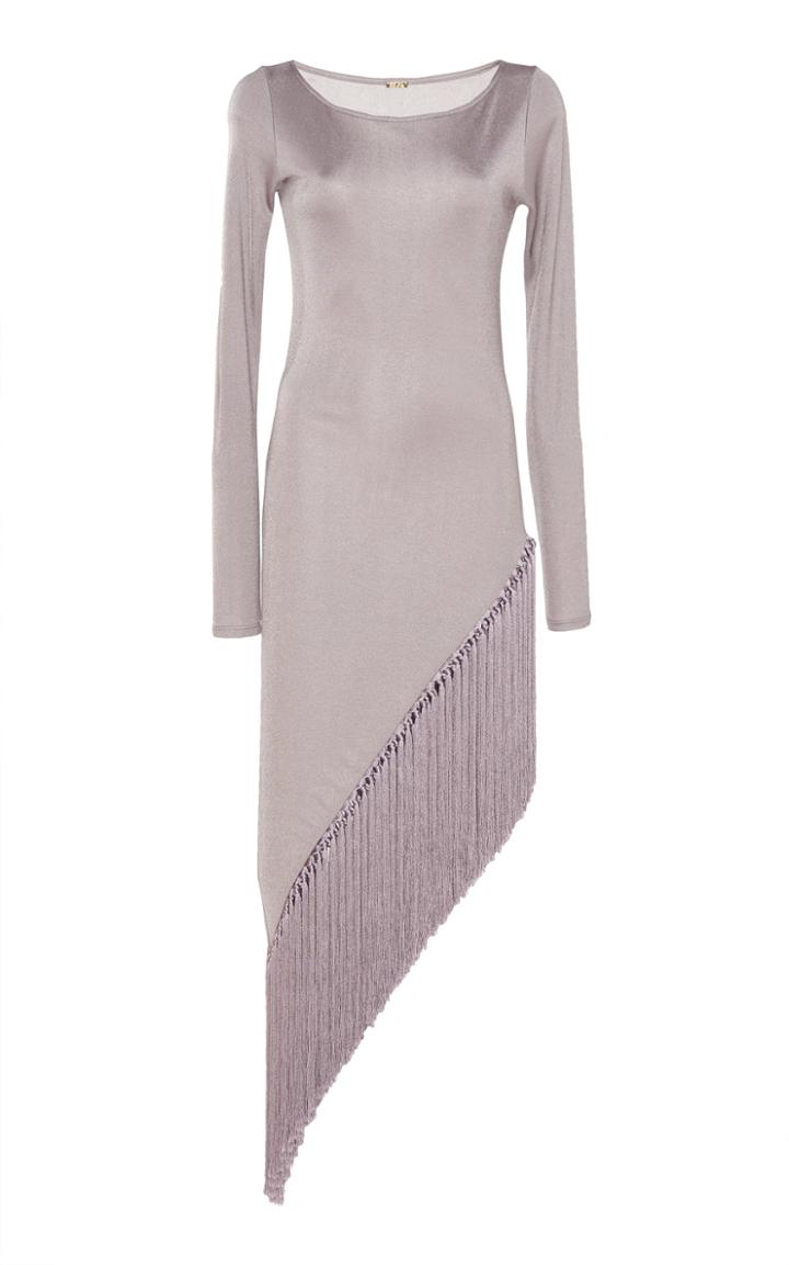 Cult Gaia Sharona Asymmetric Fringed Dress