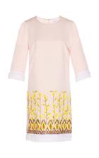 Andrew Gn Embroidered Short Sleeve Shift Dress