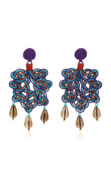 Anna E Alex Woven Multi-stone Silver-plating Earrings
