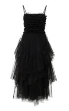 Red Valentino Sleeveless Gathered Midi Dress