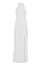 Rotate Front-slit Satin Maxi Dress
