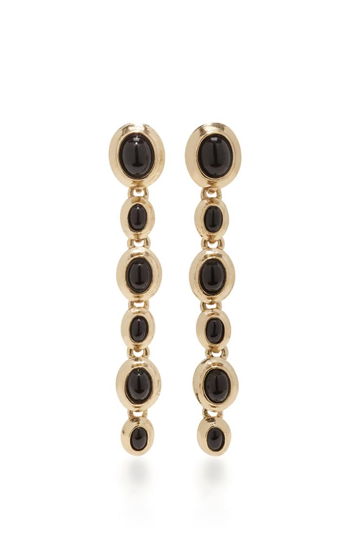 Oscar De La Renta Jet Sea Tangle Drop P Earrings