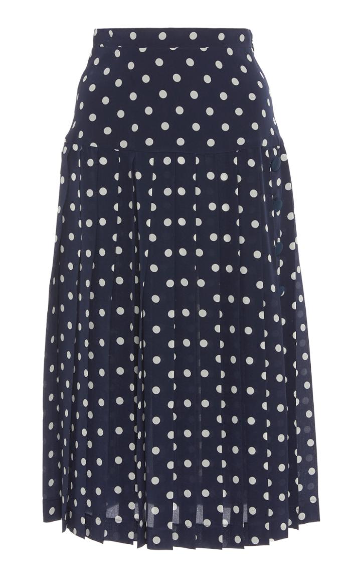 Alessandra Rich Polka Dot Silk Skirt