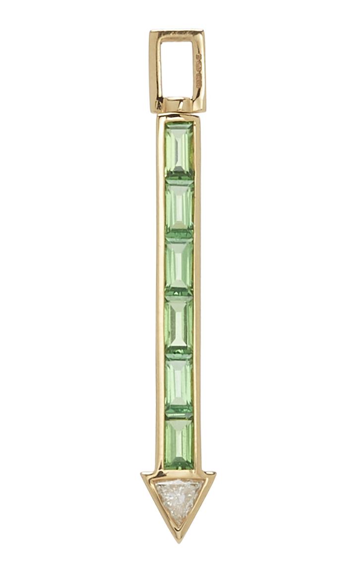 Robinson Pelham Small Sabre Hero 14k Gold, Diamond And Tsavorite Charm