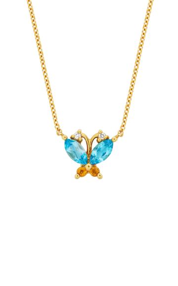 Joie Digiovanni Butterfly Topaz, Citrine And Diamond 14k Gold Necklace