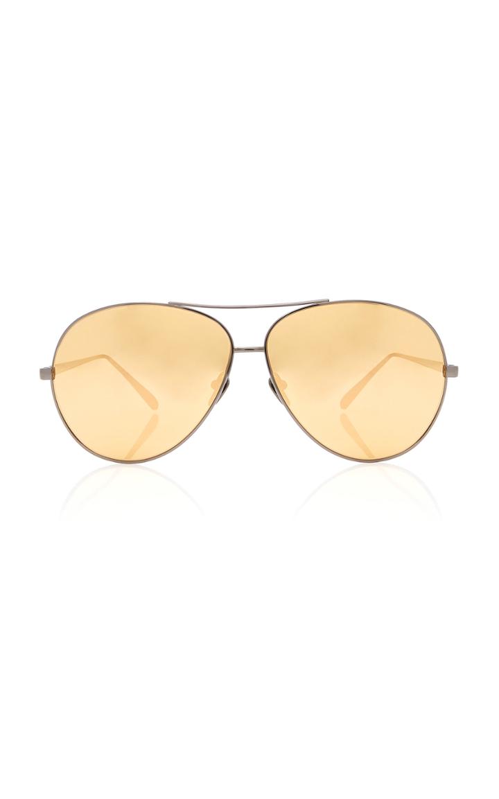 Linda Farrow Titanium Aviator Sunglasses