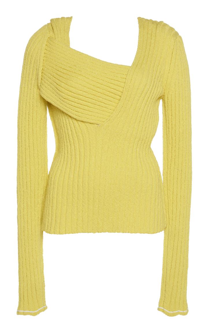 Bottega Veneta Fitted Rib-knit Asymmetric Top