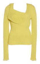 Bottega Veneta Fitted Rib-knit Asymmetric Top
