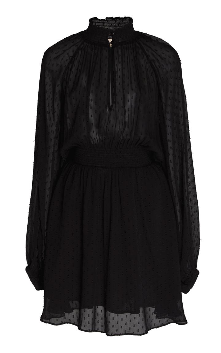 Bytimo Swiss-dot Chiffon Mini Dress Size: S