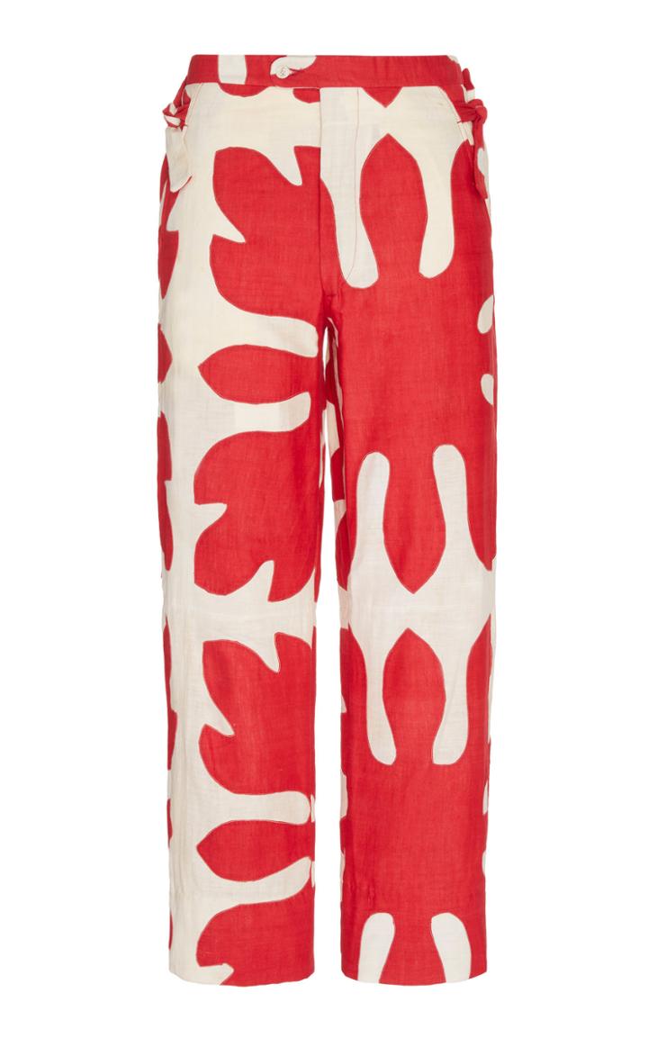 Bode Cut-out Appliqu Side Tie Trousers