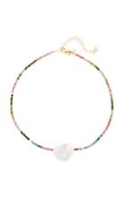 Joie Digiovanni Multi Tourmaline Single Baroque Pearl Gemstone Necklace