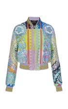 Versace Printed Silk Bomber Jacket