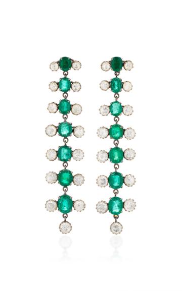 Amrapali Long Earrings With Emerald & Diamond